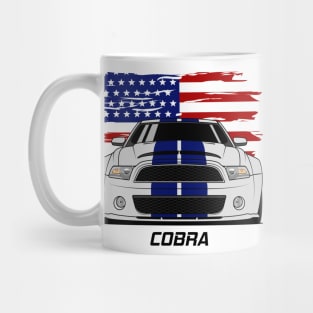 Front Stang Cobra GT 500 Silver Blue Mug